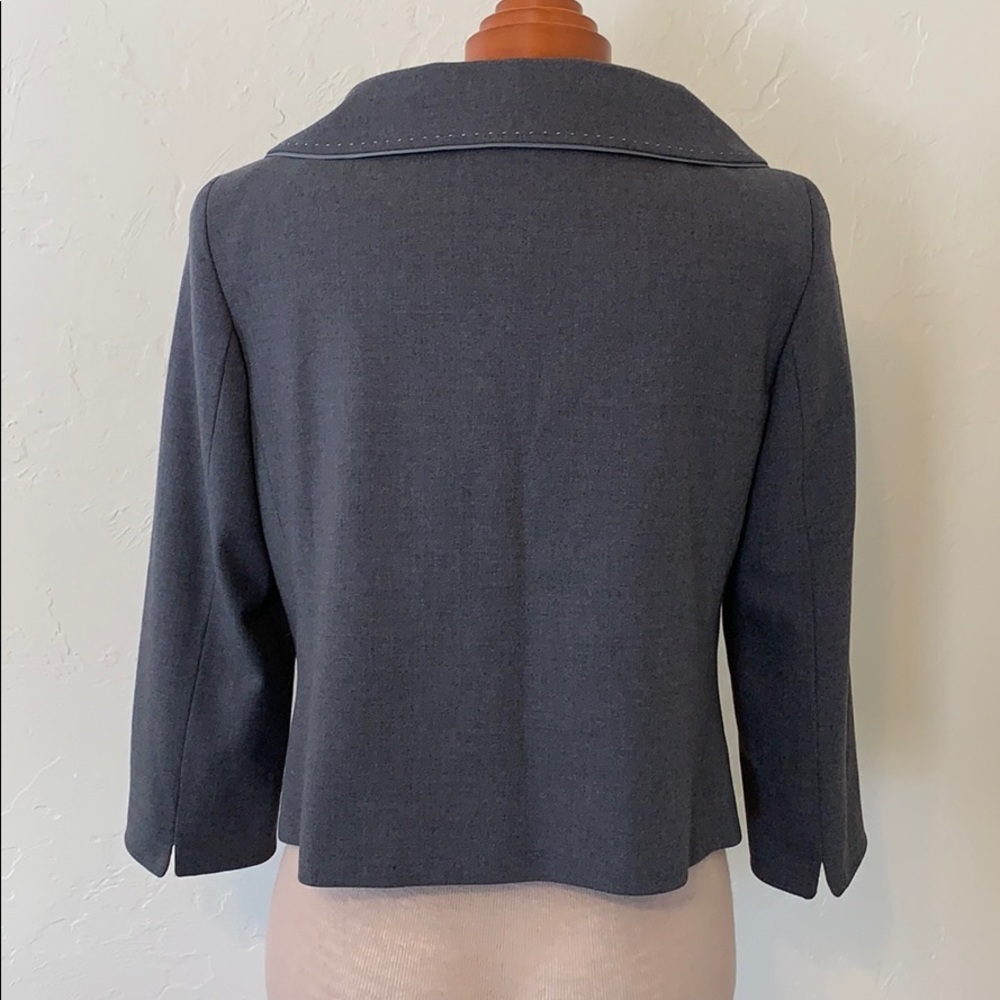 Elie Tahari Dark Gray Cropped Blazer - Picture 5 of 8